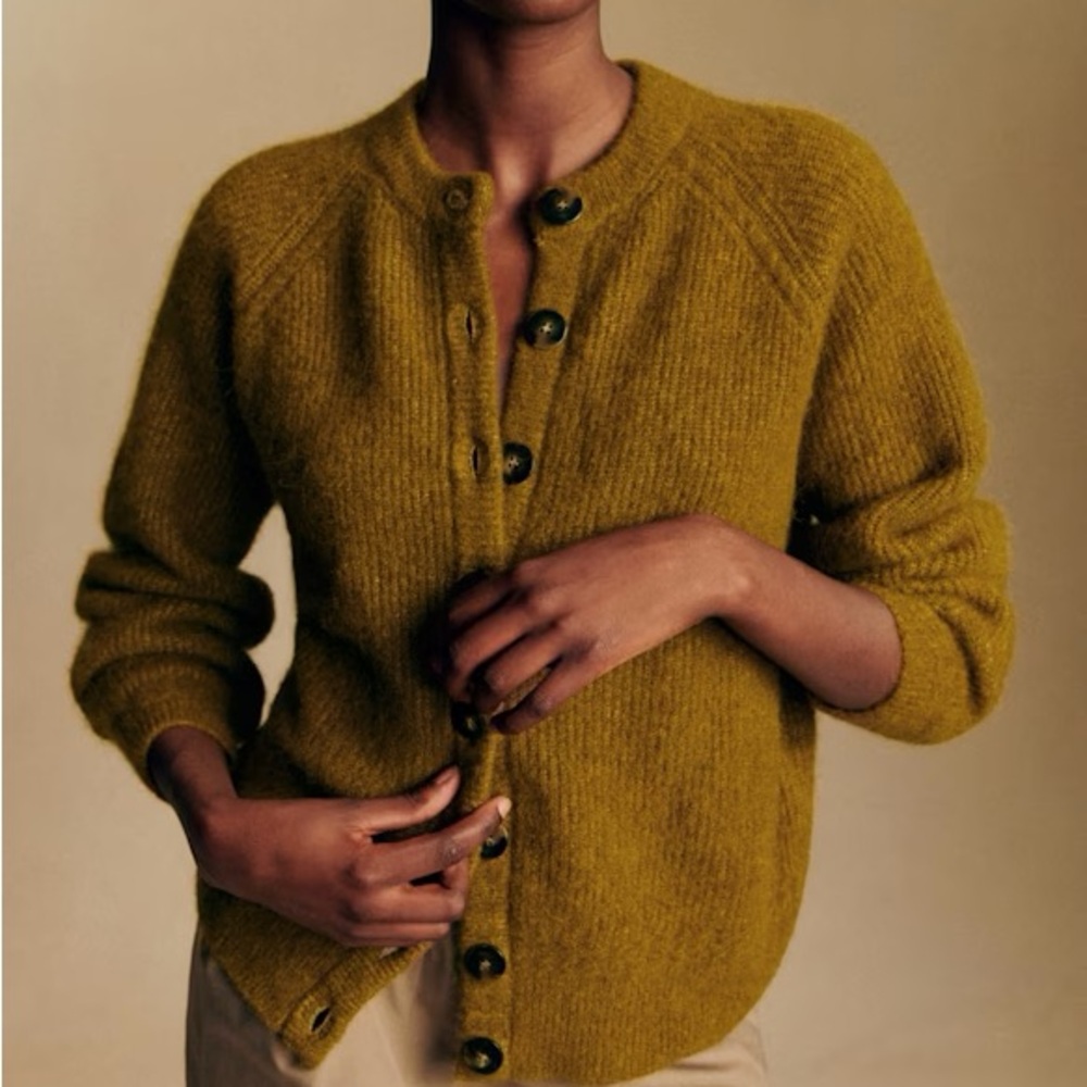 NWT Sezane Olive Green OTHELLO CARDIGAN Size XS